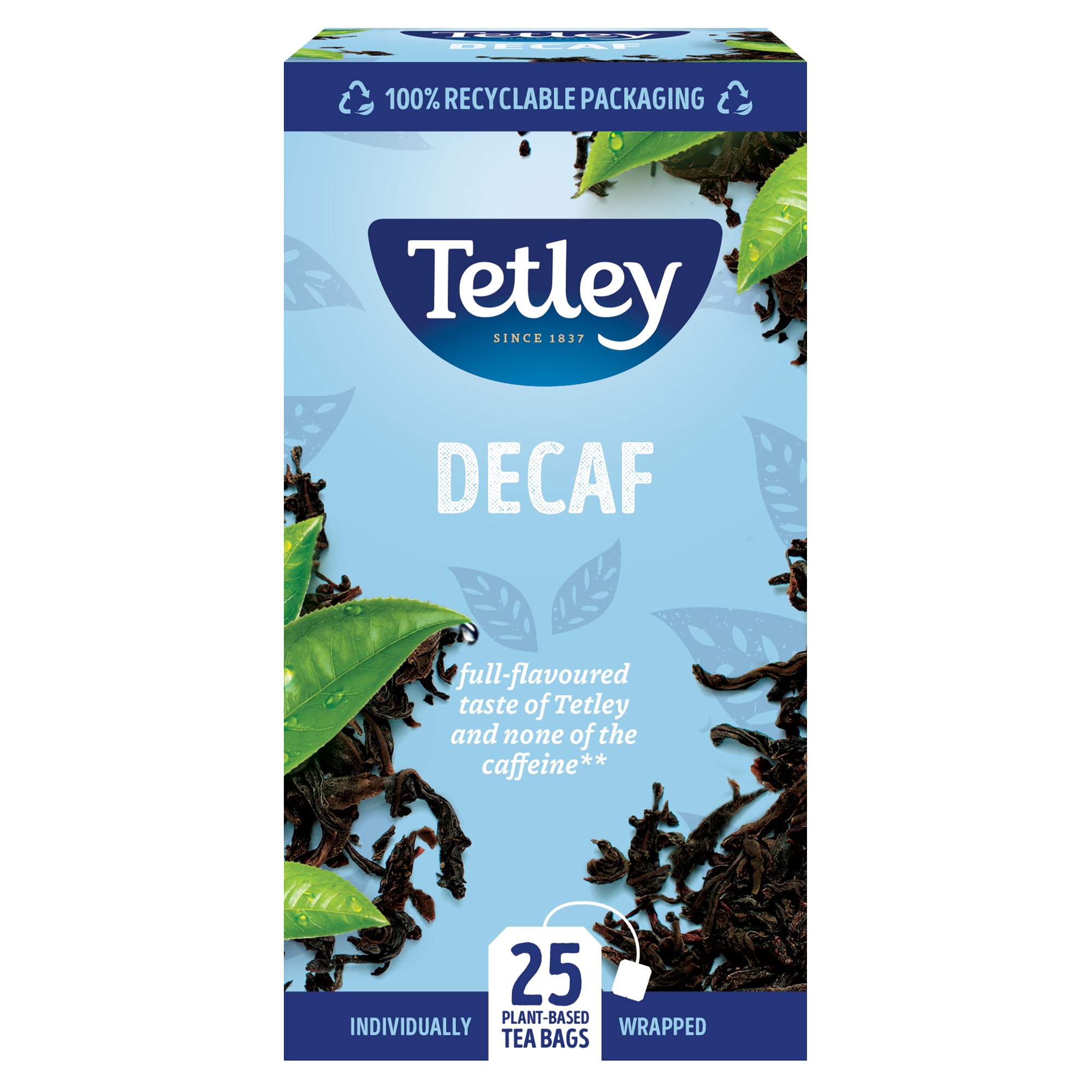 Everyday Original Decaf Black Tea Bags – Smooth Decaf Blend - Great for All Day Enjoyment - Rainforest Alliance Certified, Full-Flavoured and Refreshing - 25 Enveloped Teabags (1 Pack)