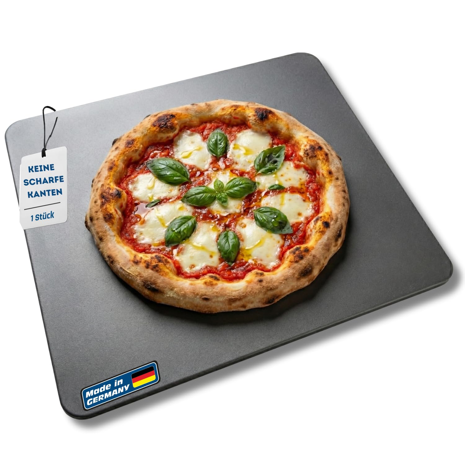 EWH Acier à pizza 40 x 30 cm - Épaisseur 8 mm - Pas de bords tranchants - Acier de cuisson à pizza pour four et barbecue - Fabriqué en Allemagne (40 x 30 cm en 8 mm)