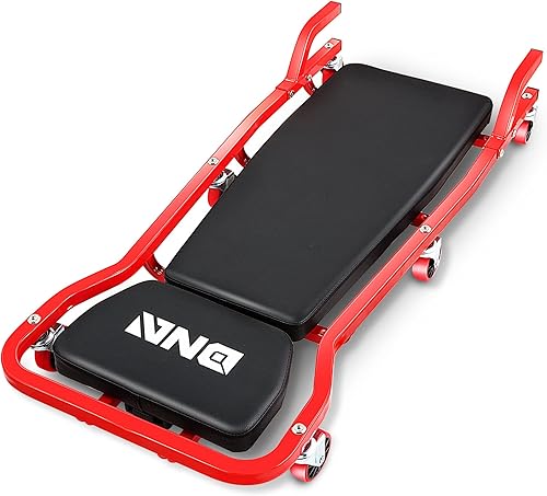 DNA MOTORING TOOLS-00274 - Enredadera de coche rodante con reposacabezas ajustable de 3 niveles y 6 ruedas, capacidad máxima de peso de 300 libras,