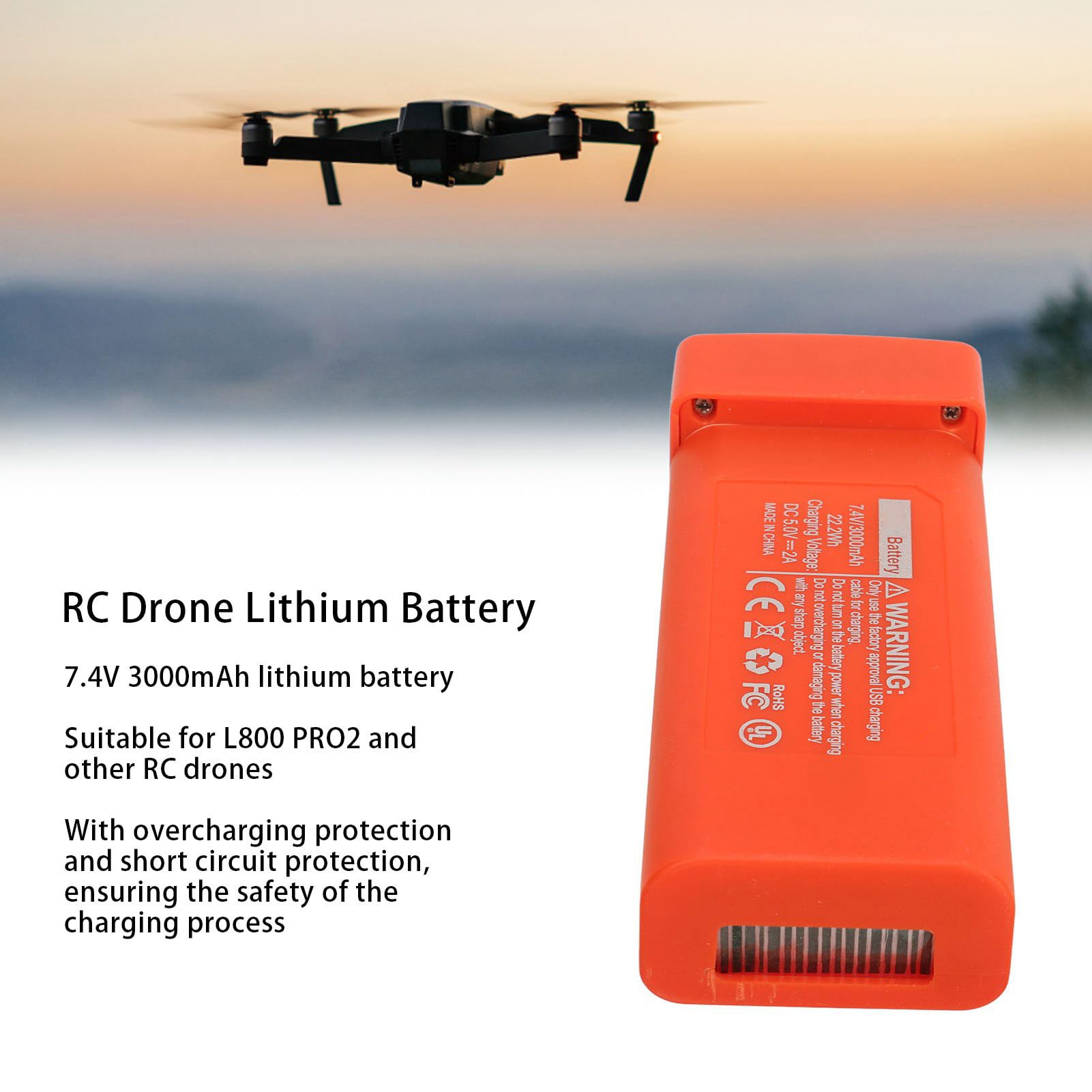 Bateria litowa do drona RC Drone Wymiana baterii 7,4 V 3000 mAh dla LYZRC L800 PRO2 (-2720230177812)