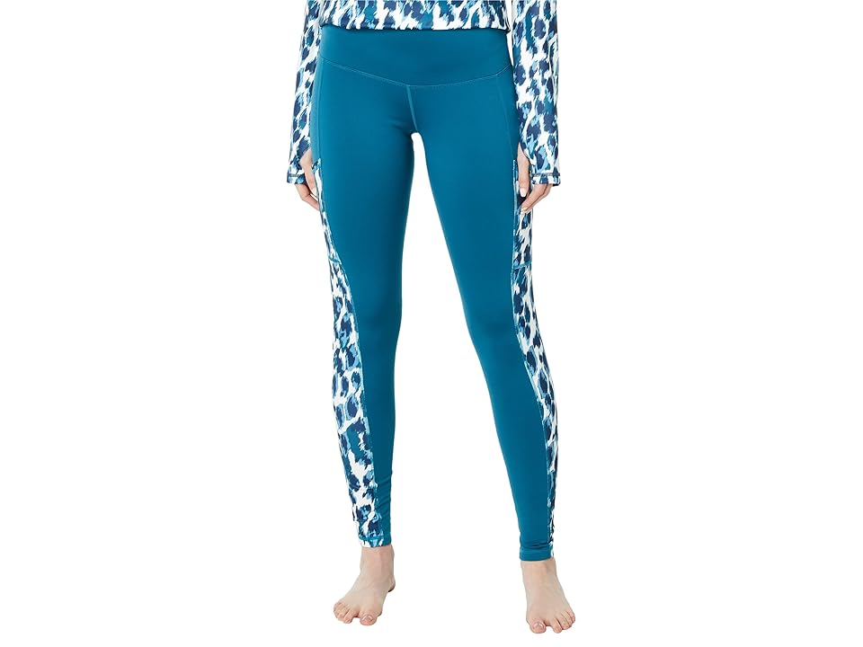 Hot Chillys Mec Pocket Print Tights (Cc Blue/Blue Painted Animal) Women's Clothing INTERNATIONAL SHIPPING