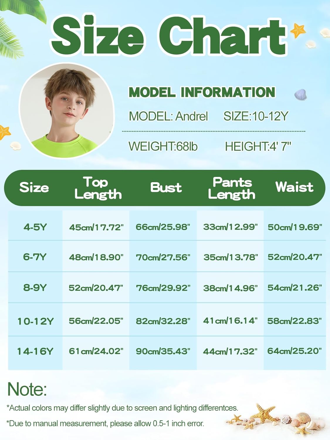 Boys Rash Guard Swim Set Kids 2 Piece Long Sleeve Swim Trunks with Compression Liner Swimsuit for Beach Hawaii - Image 6