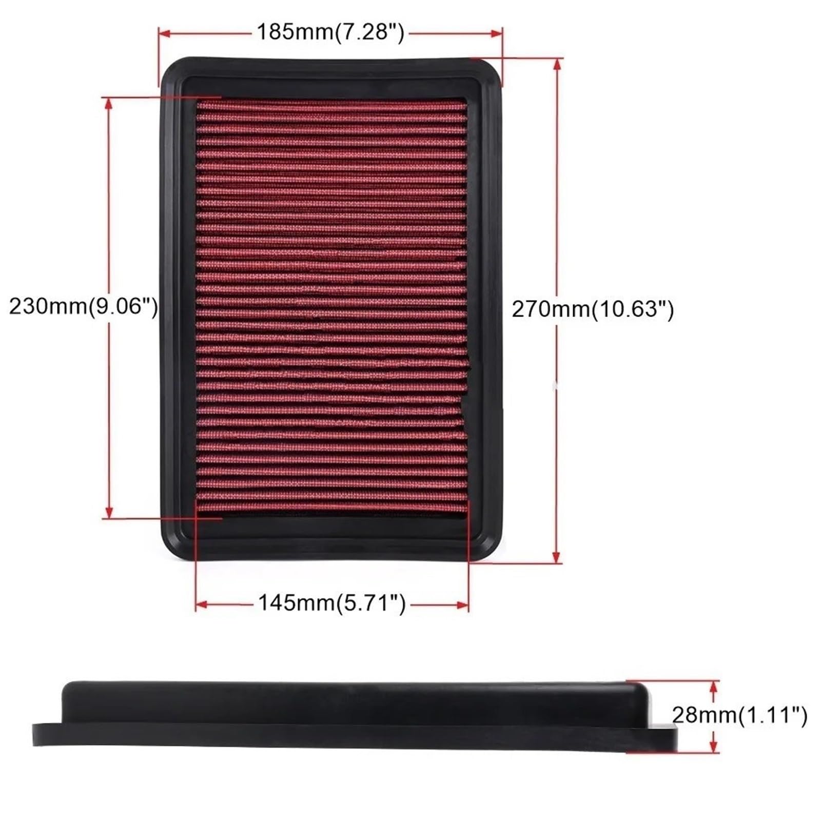 Filtro de aire plano 2480 5027 - flujo 33-2865 Repuestos modificación automóvil Filtros de aire de cabina para coche(33-2360)