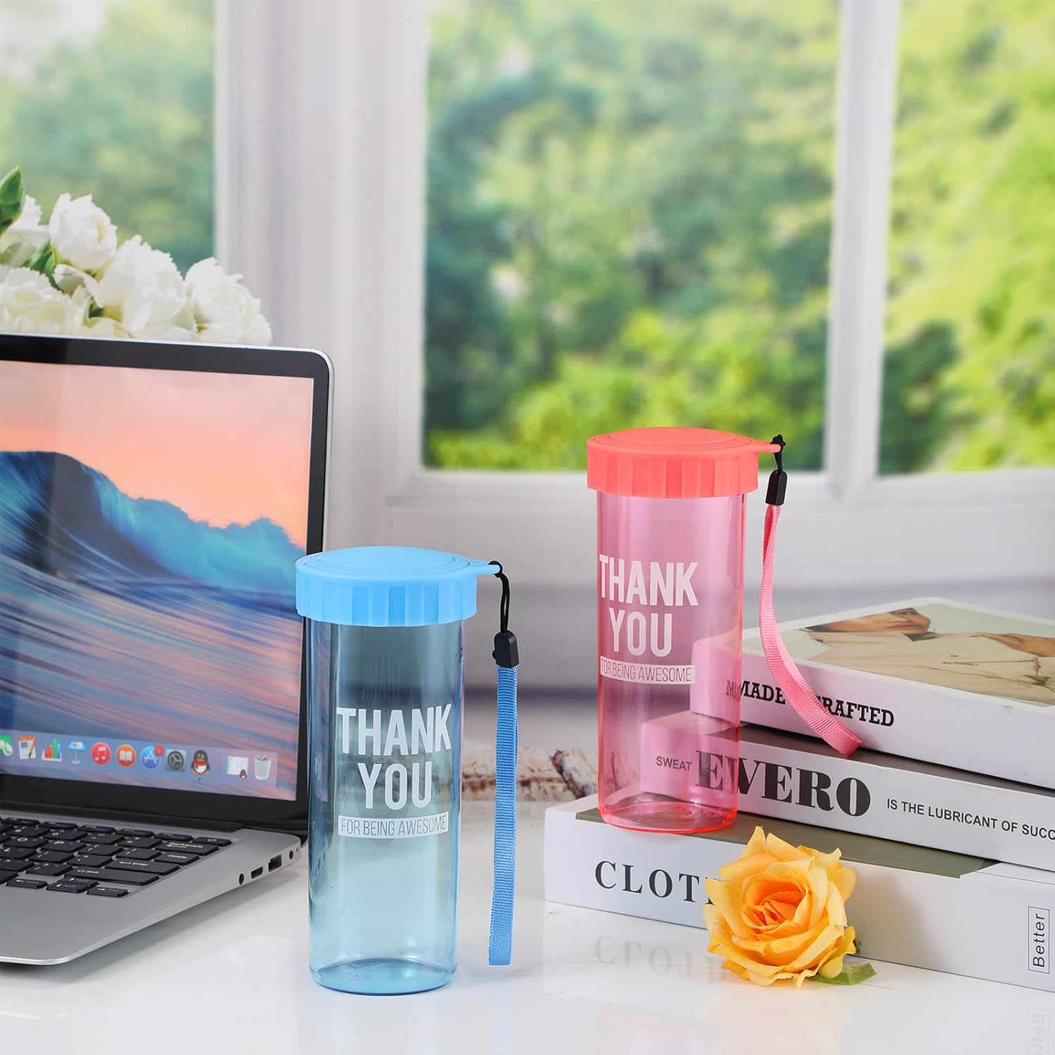 20 Pcs Thank You Gifts Bulk 2026 Water Bottles with Lid Camp Gifts for Volunteer Staff Employee Nurse Students Teacher Graduation Coworker Women Men Lab Week 2026 Secretary(Multicolor,Awesome)