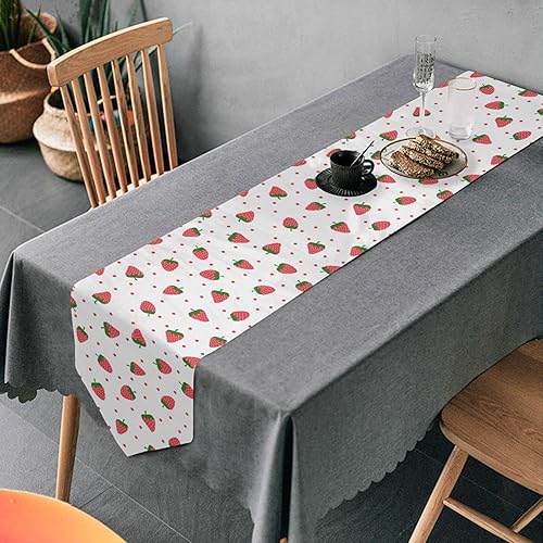 Sletend Camino de mesa de fresas para cocina, comedor, fiesta, vacaciones, boda, decoración del hogar, interior y exterior, 13 x 70 pulgadas