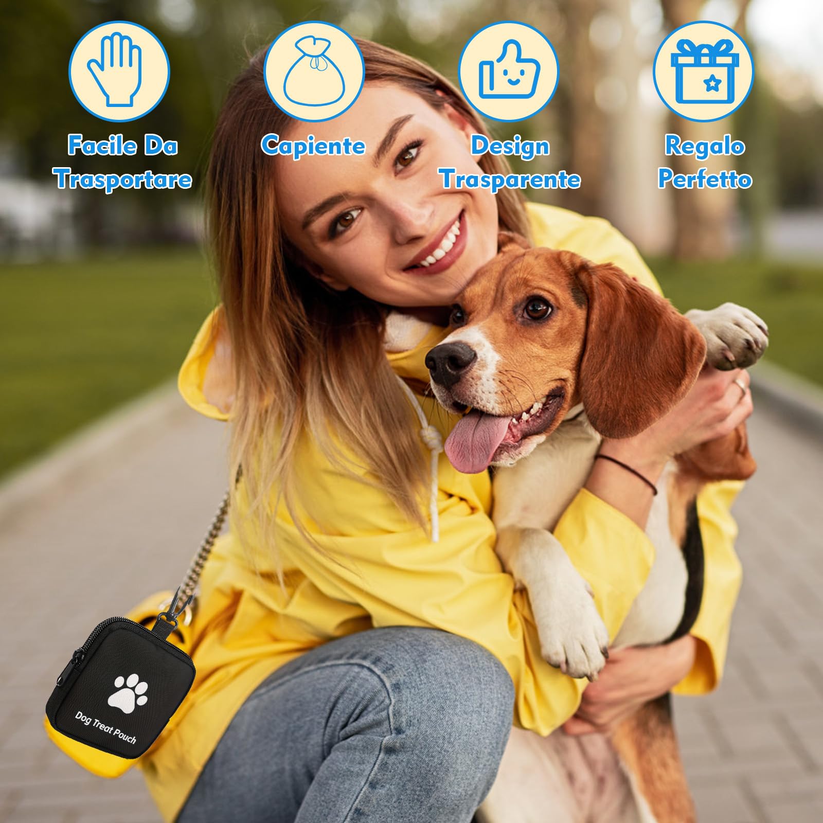 VEGCOO 2 Pz Porta Premietti per Cani Borsa con Cerniera e Moschettone, Sacchetti Portatili per Animali Domestici in Piccola, Borsa Addestramento Cane Porta Premietti per Cani per Viaggi, Uso Esterno