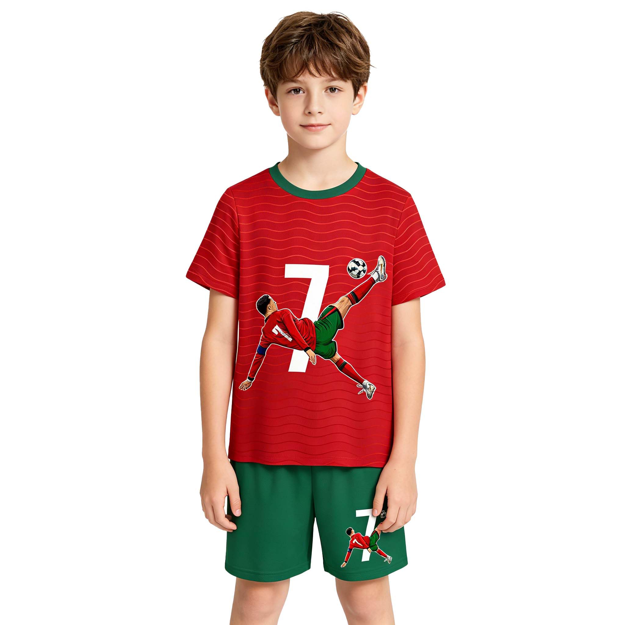 Boys Soccer Jersey Football Shirt Set Uniform Youth Sports Fans Outfits