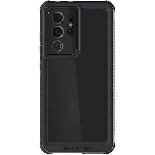 Ghostek NAUTICAL Samsung Galaxy S21 Ultra Case Waterproof Screen and Camera Lens Protector Built-In Tough Heavy Duty Shockproof Protection Phone Covers Designed for 2021 S21 Ultra 5G (6.8inch) (Black)