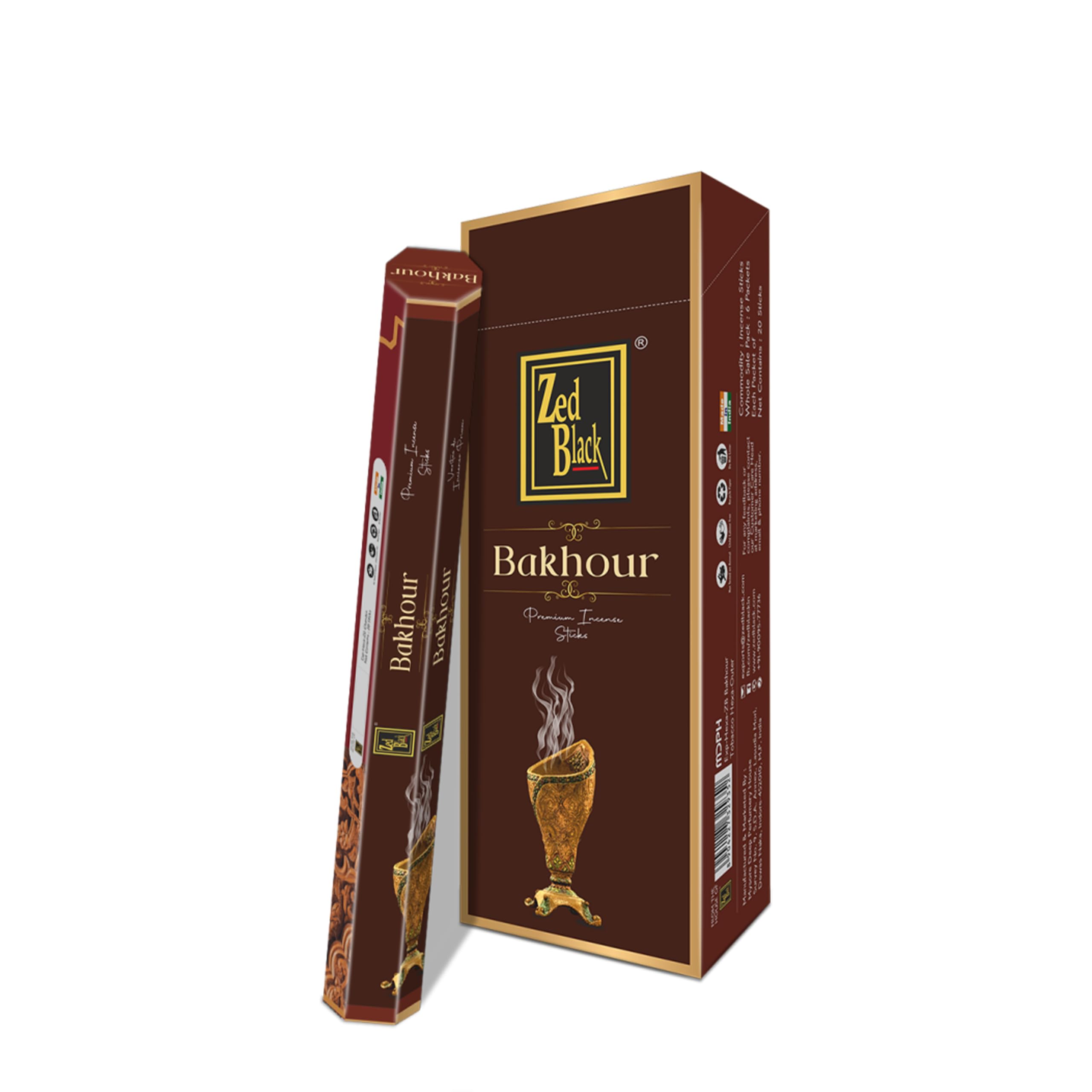 ZED BLACK Z016 Bakhour Incense Sticks, 20 Sticks x 6 Packs