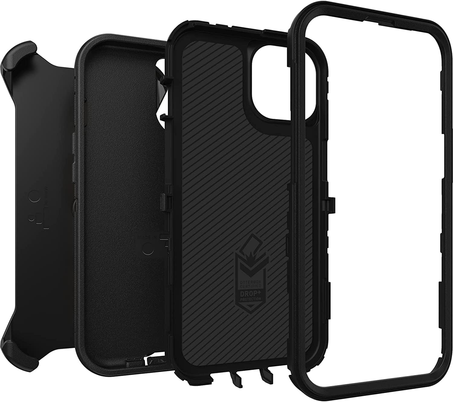 OtterBox Custodia per iPhone 13 (Solo) Defender Series, Nera, Robusta e Resistente, con Protezione per Le Porte, Include cavalletto a Clip per Fondina
