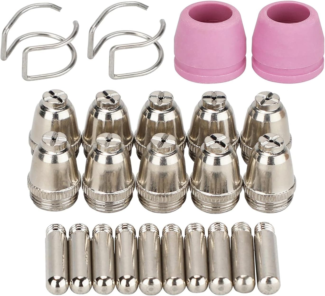 Plasma Cutter Consumables Pilot Arc, 24 pcs Cutting Torch Nozzles Tips Kit For SG-55 AG-60 AG-60P WSD-60 (24 PCS)