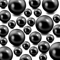 Vista 1 de 120 piezas de perlas flotantes sin agujero para jarrones, perlas negras flotantes para jarrones, rellenos de perlas flotantes, velas artificiales