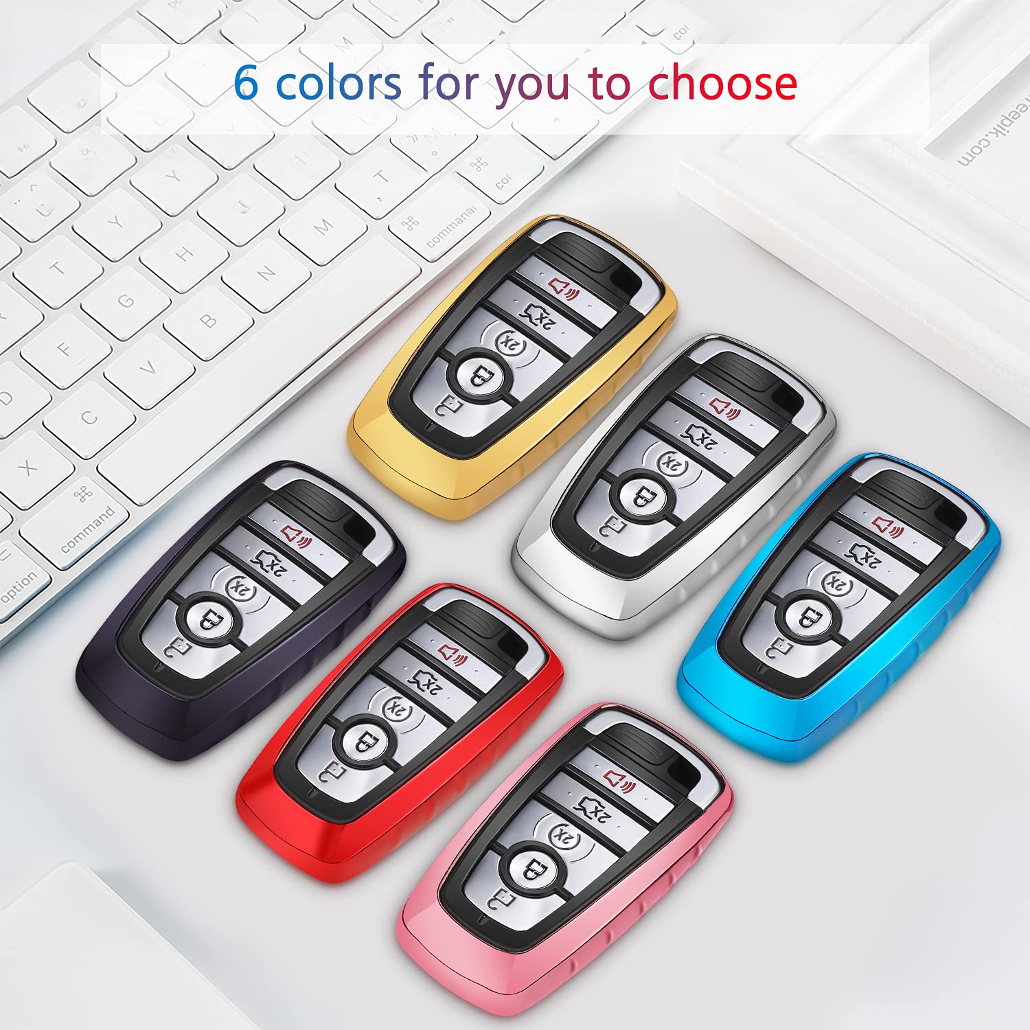 RAZPOY Ford Key Fob Cover - Heavy Zinc Alloy Shell For Bronco, Mustang, F-Series, Explorer (3-Button Smart Key) - View #14