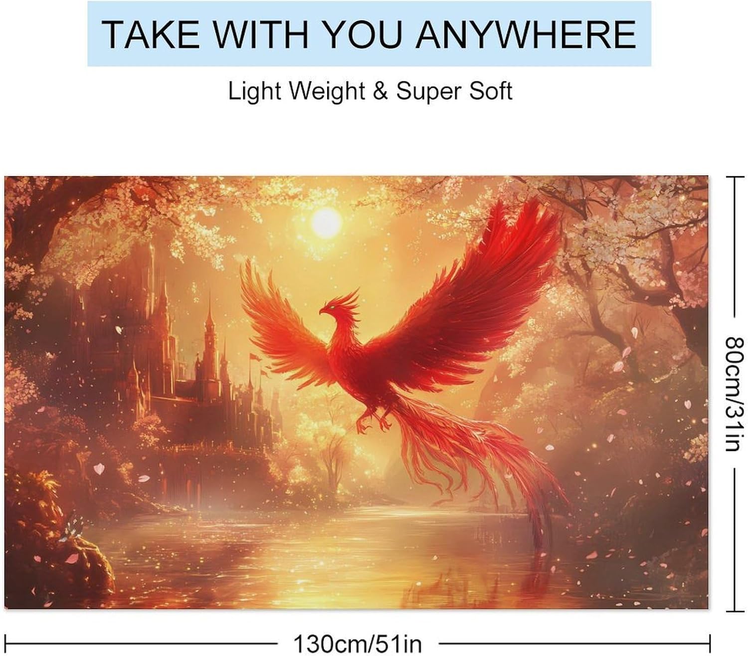 Phoenixsbird Castle Oversized Beach Towel Soft Absorbent Pool Bath Swim Towels for Adults Travel Vacation Gifts 130x80cm