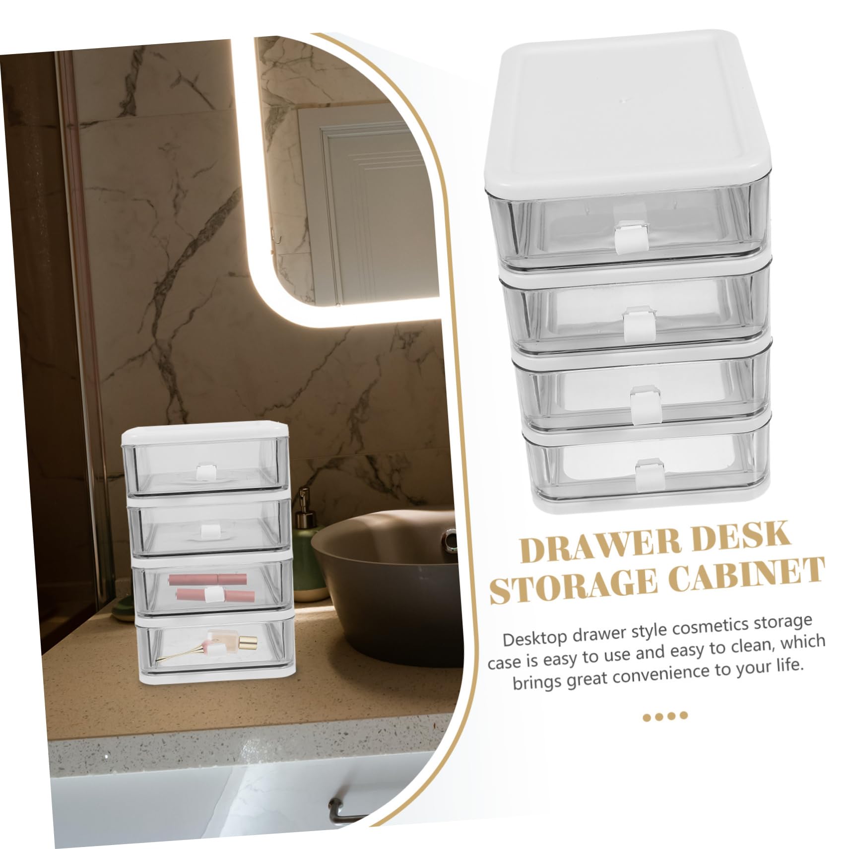 Caja Organizadora de Almacenamiento Blanco de Pp Cajones Pequeños para Oficina y Gadgets, Diseño Simple para Guardar Objetos de Forma Segura y Ordenada
