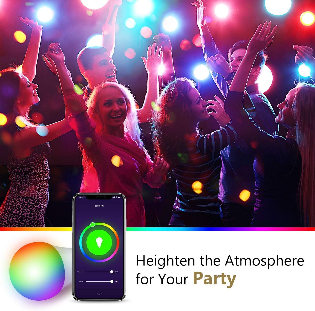 Buу 1 gеt 1 🔥 WiFi/Cloud Enabled Smart LED Bulb Alexa & Google Home Compatible Dimmable Multicolor & Multi-White RGBW 7W (60W Equiv.) E26/27 Voice & App Control Music Sync and Timer Control Several Bulbs w/ One App