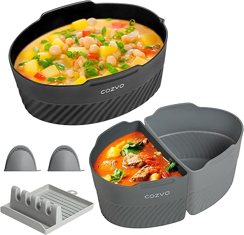 Forro para crockpot, revestimiento de silicona reutilizable para crockpot, inserto divisor de olla Crockpot, separadores de silicona para olla de