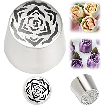 Extra Large Russian Piping Tips - Stainless Steel Flower Nozzles Set for Cake Decorating, Rose & Floral Icing Tips for Cupcakes, Cookies Professional Baking Tools XXL, Style 58