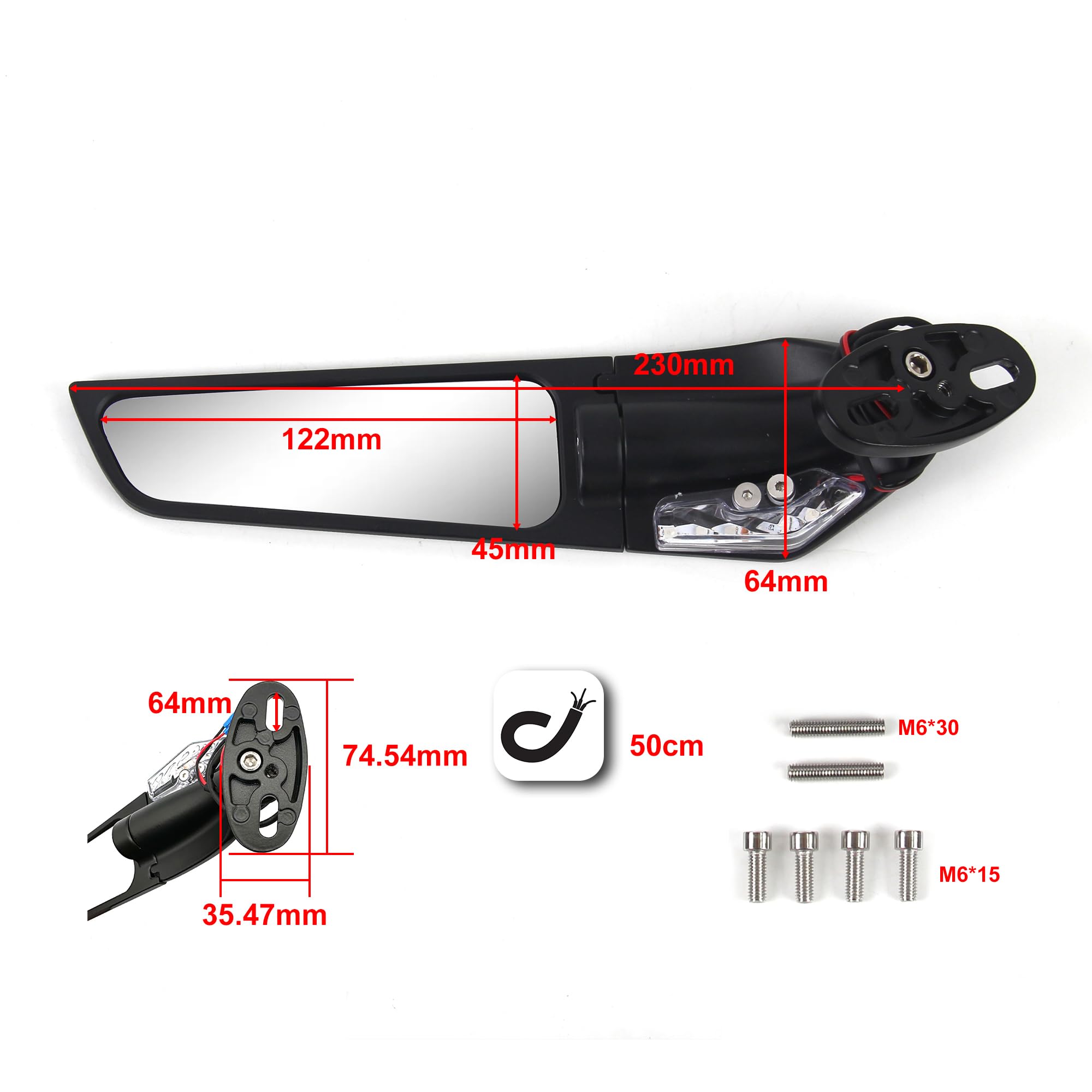 Specchietto laterale girevole per moto con indicatore di direzione integrato per Honda, Suzuki, BMW, Yamaha, Kawasaki, Triumphal, Aprilia CBR1000RR CBR600RR Hayabusa R1 R6 ZX-6R GSXR600 GSXR750