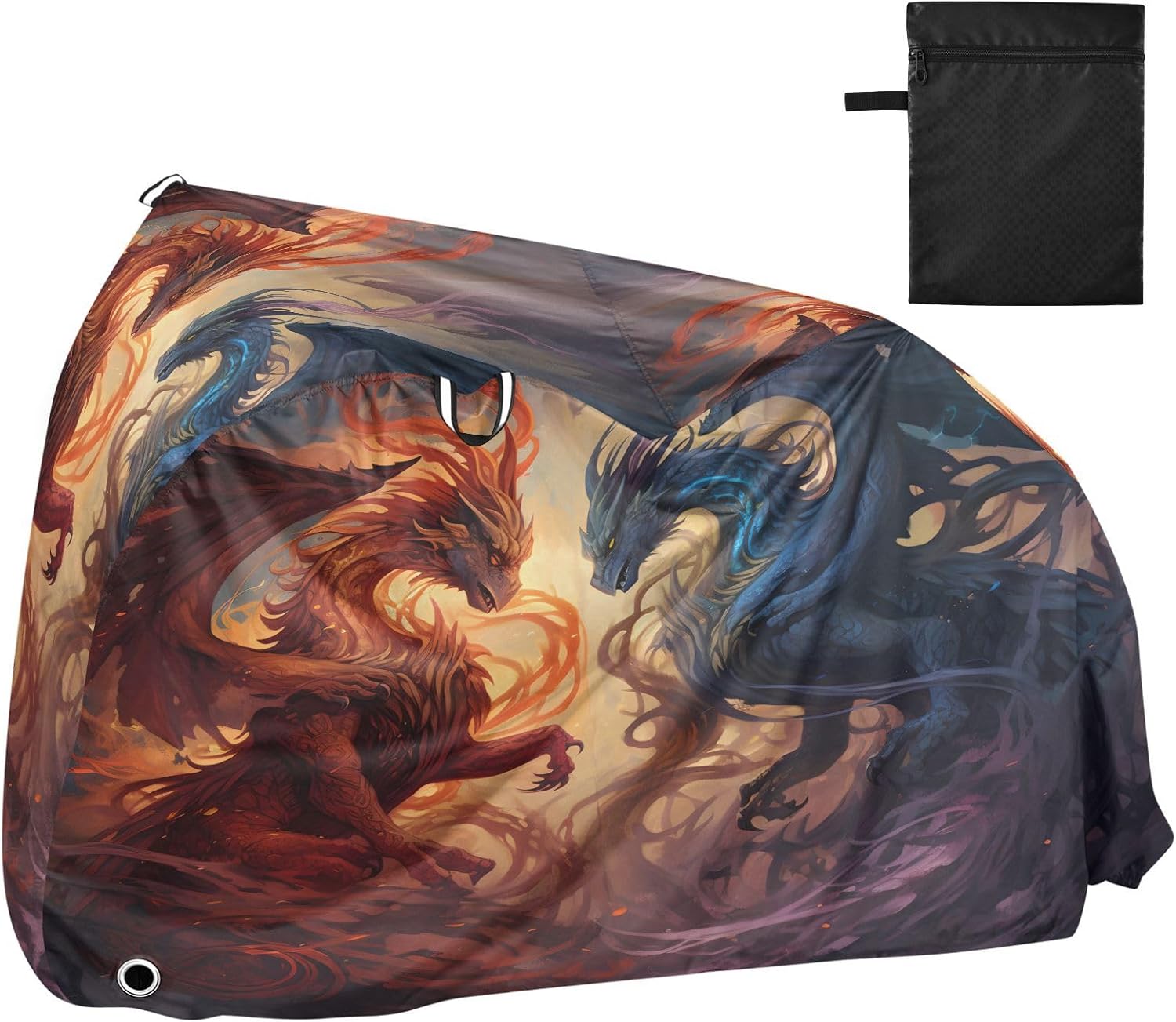 ALAZA Magic Dragons Bike Cover Waterproof Outdoor Ebike Bicycle Covers Tarp Protection for 1/2 Bikes, Sun UV Dust Wind Proof