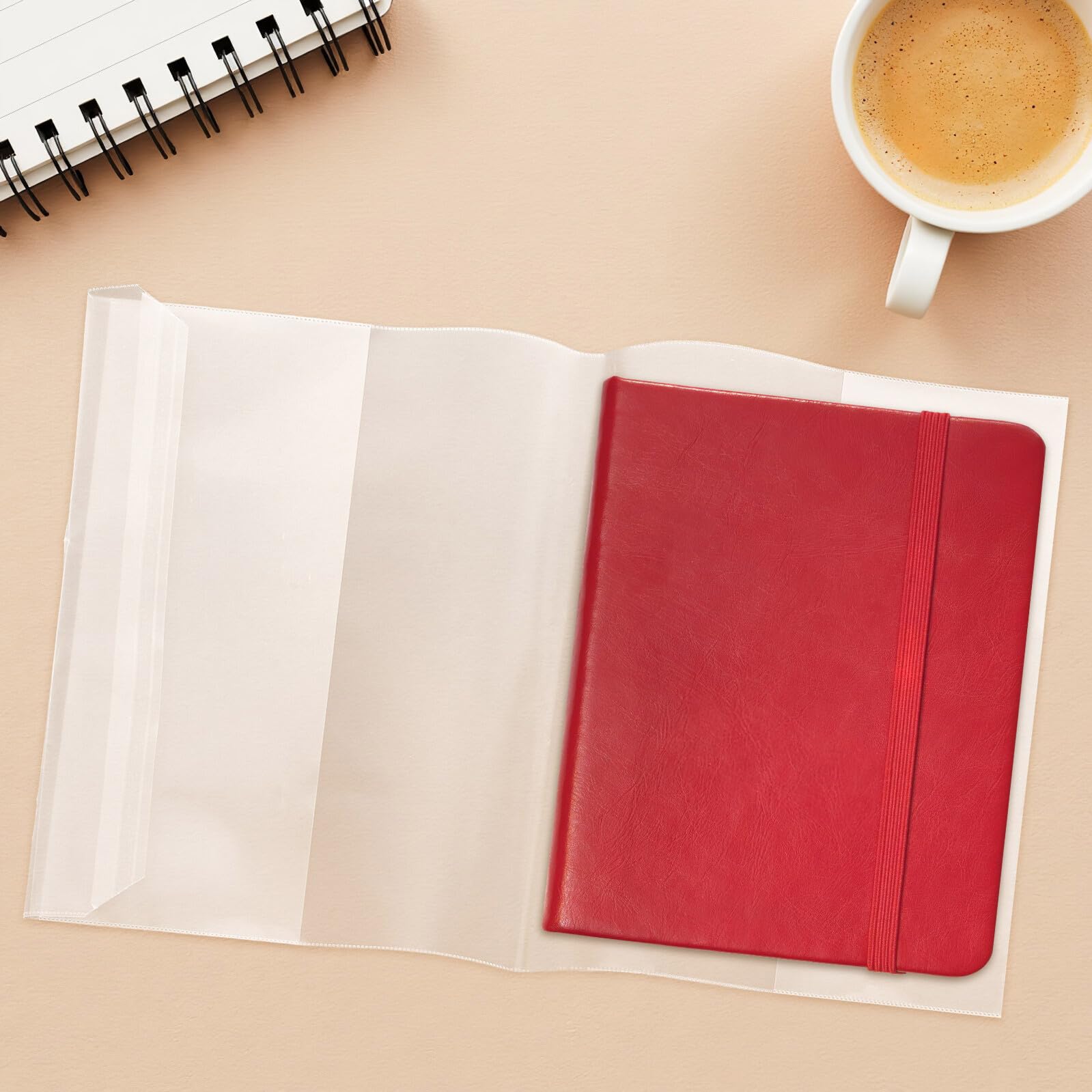 Copertina Trasparente Libri A5 60 Pezzi in Plastica | Protezione, Applicazione Facile, per Quaderno e Scrapbook, Uso Ufficio e Scuola