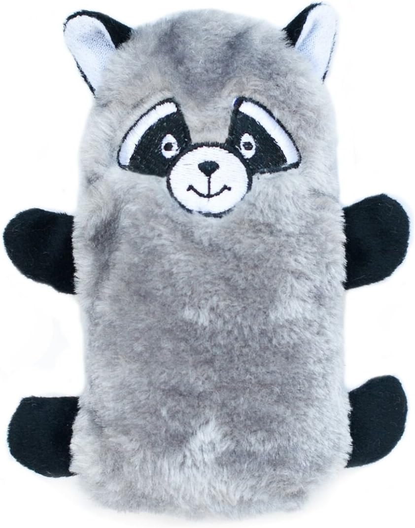 ZippyPaws - Colossal Buddie Squeakie No Stuffing Plush Dog Toy - Raccoon