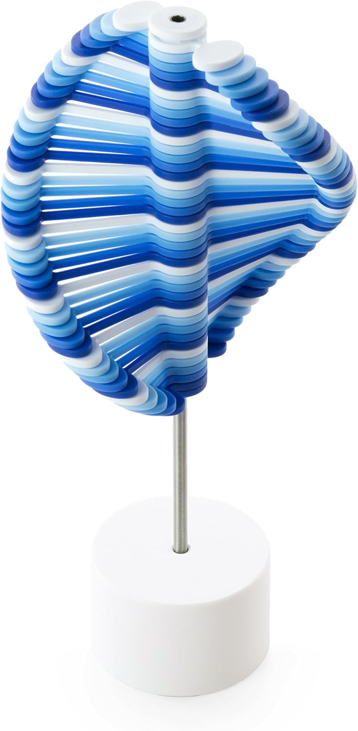 PLAYABLE ART Lollipopter (Huckleberry) — Kinetic Art Sculpture & Fidget Desk Toy for Adults & Teens | Twist-to-Transform Stress Reliever | Fibonacci Golden-Ratio Design by John Edmark