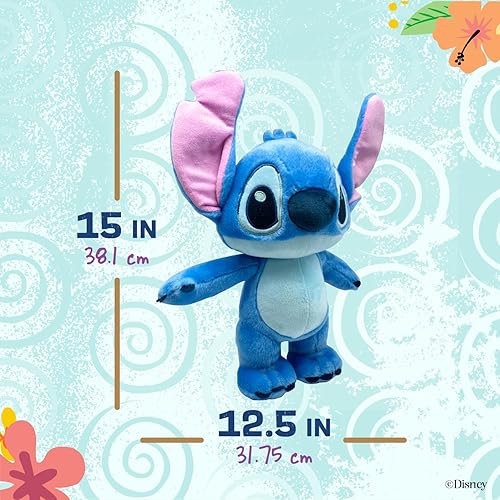 Miniatura 5 de Disney Baby Lilo & Stitch - Lindo animal de peluche suave y abrazable para niños pequeños y niñas, regalo para niños, punto azul, 15 pulgadas