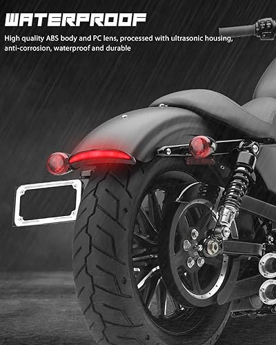 Miniatura 5 de NTHREEAUTO Luz trasera de freno LED con borde trasero cortado para motocicleta, señales de giro integradas compatibles con Harley Sportster XL883N