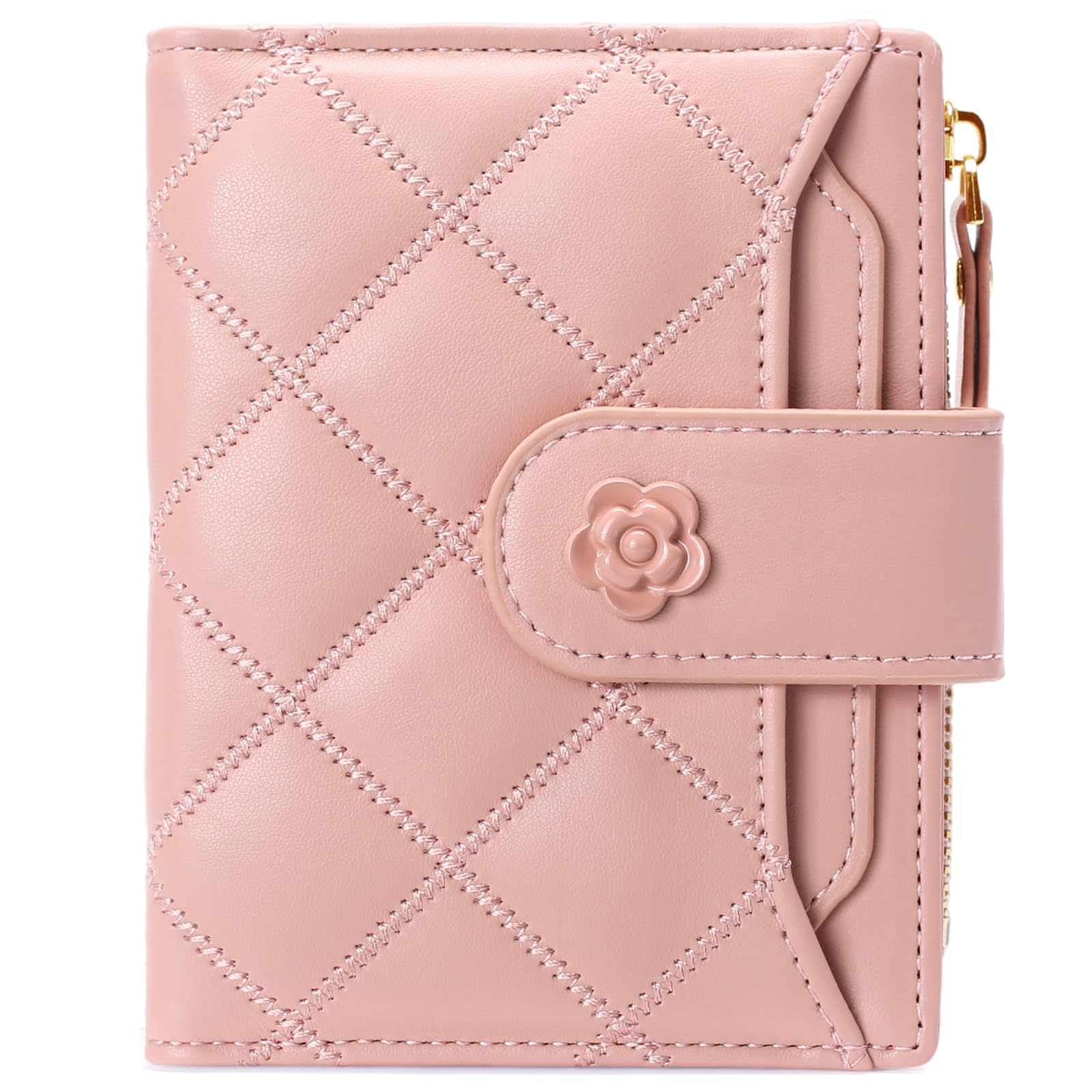 RNIEGA Small Wallets for Women Leather Bifold Wallet Women RFID Blocking Purse Credit Card Holder with 15 Card Slots and ID Window Coin Pocket