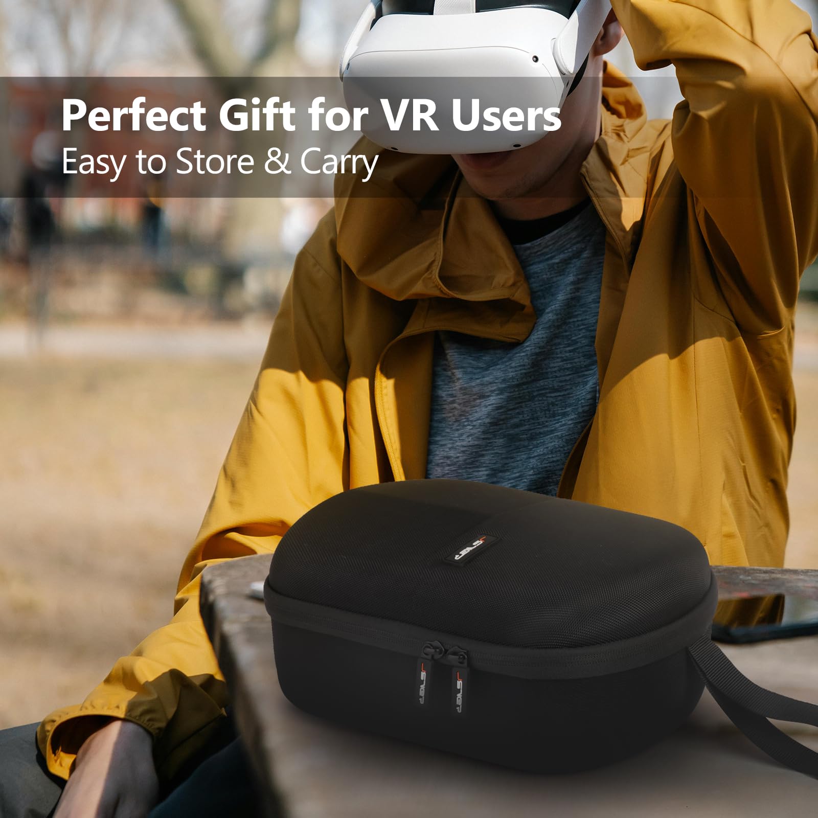 JSVER Étui Voyage pour Meta Quest 3/Quest 3S/Vision Pro/Quest 2 et Sangle Elite Official, Quest 3 Étui Rigide EVA Sac à Dos/Housse pour Quest 3/2 et Elite Strap,Manettes Touch et Accessoires-Nior
