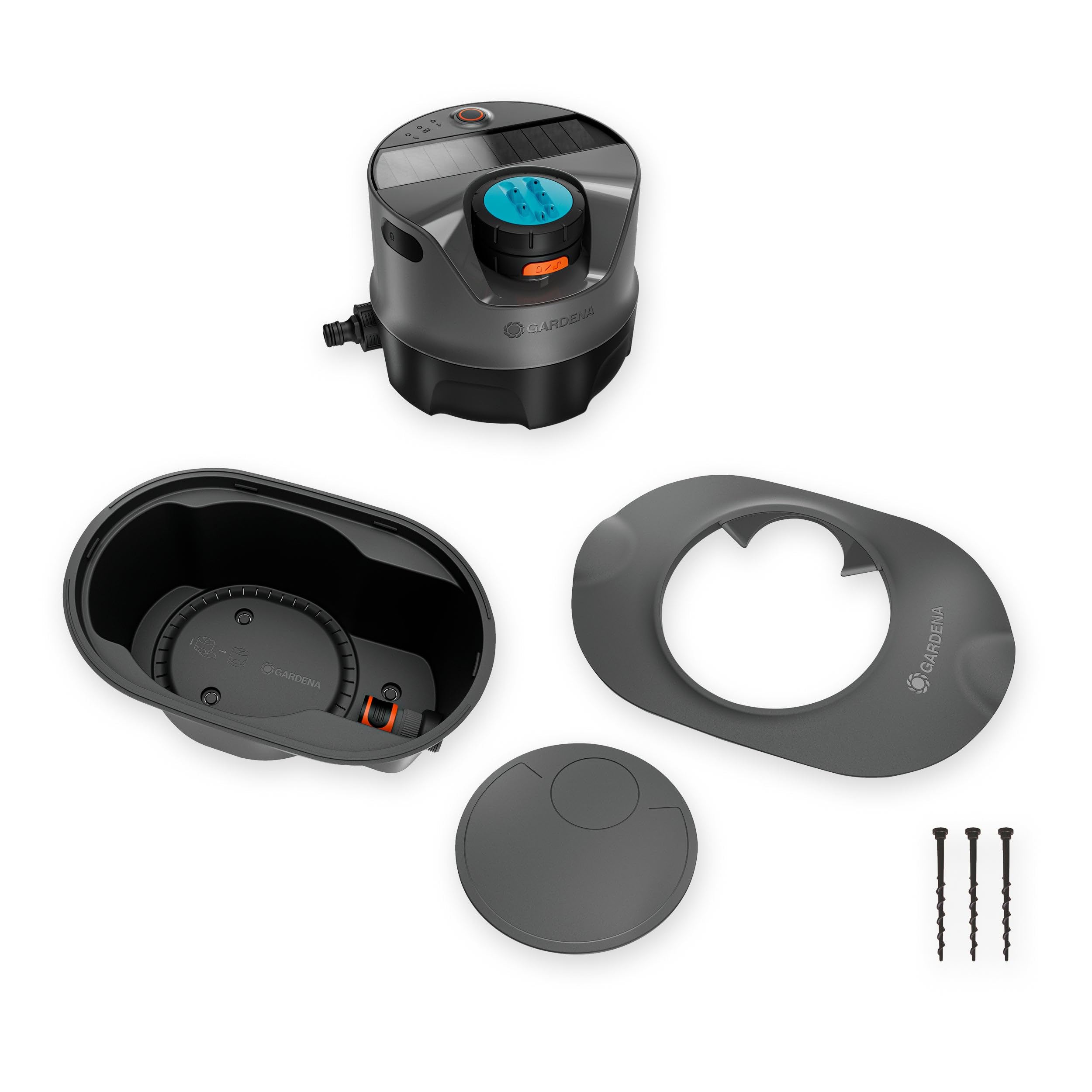 Gardena AquaPrecise Sistema de riego por tuberías: Ahorro de Agua, riego preciso para césped de hasta 320 m², Control Bluetooth, fácil instalación (16001-20)
