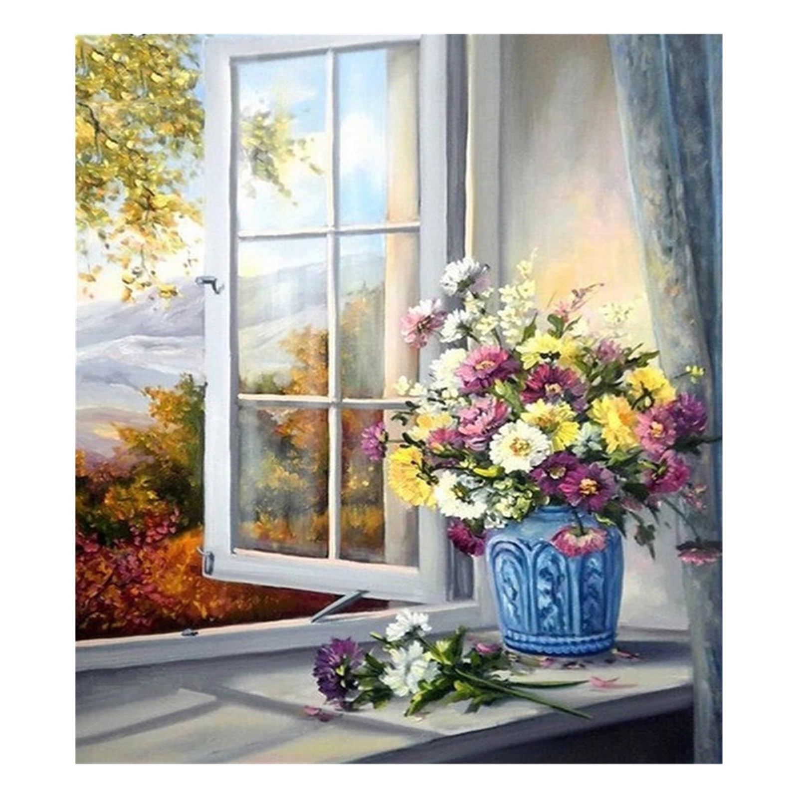 Graiting 1pc Flower In Vase Canvas Paintings Plants Wall Art Posters And Prints Landscape Pictures Room Decor(F,A4 21X30cm no frame)