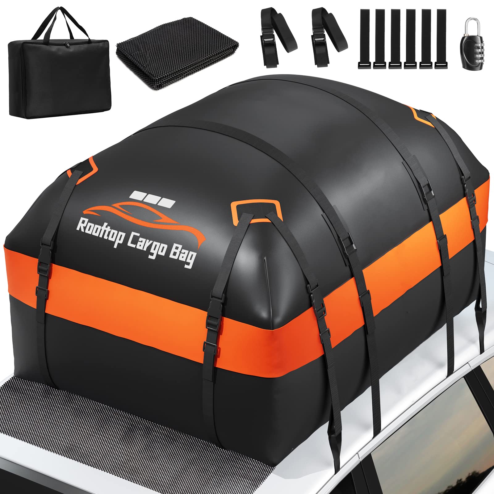 Buy 15 Cubic Ft Rooftop Cargo Carrier for Top of Vehicle, 100