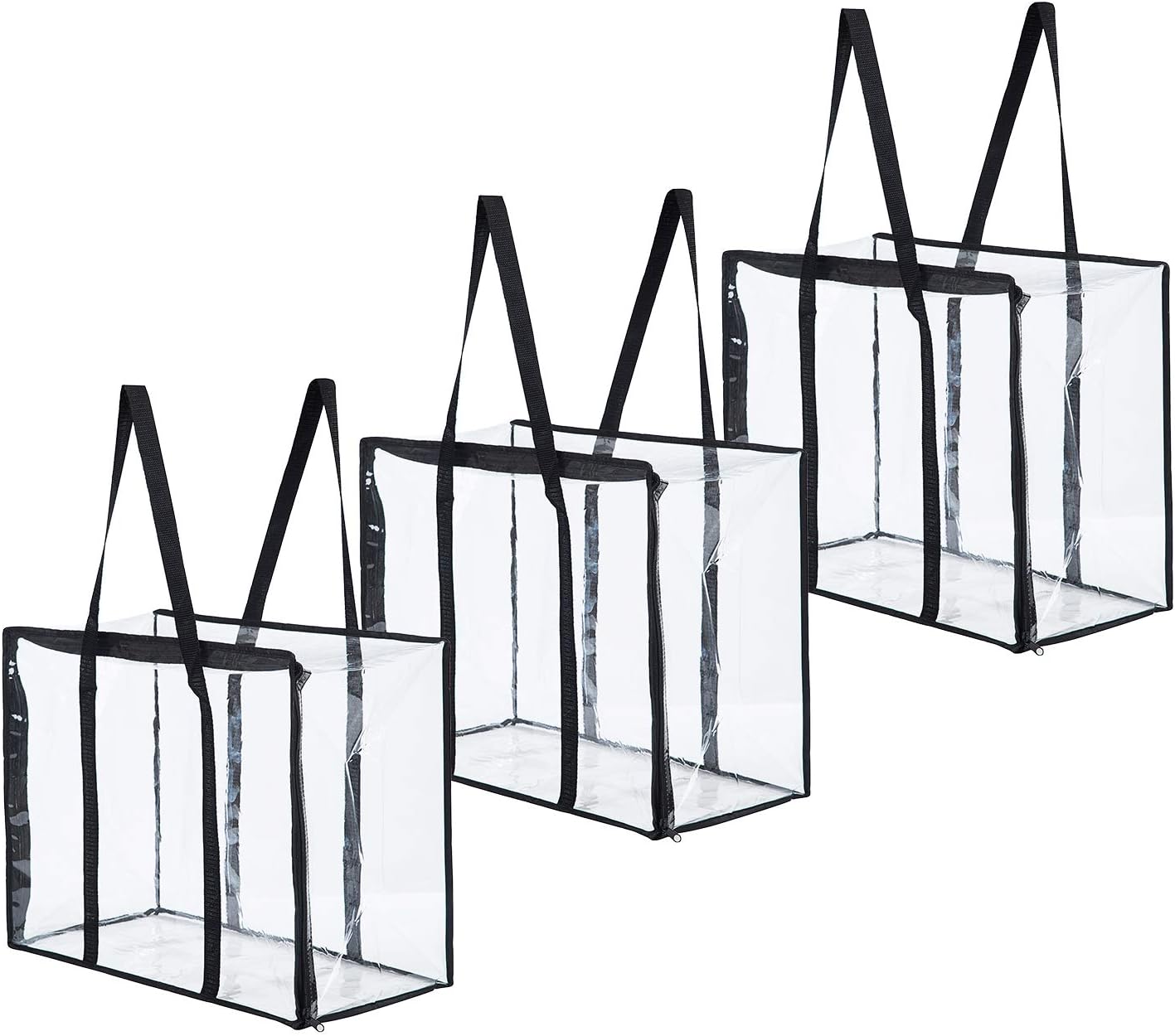 3 Packs Clear Bags for Storage , 20 X 16 X 10 inch, Heavy