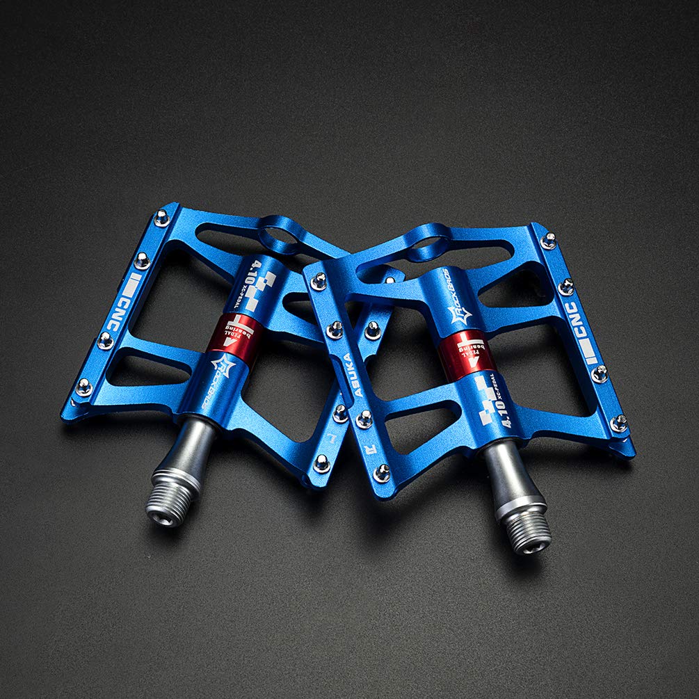 Pedali MTB Piattaforma ROCKBROS Pedali Per Bici MTB E Strada - Piattaforma Antiscivolo In Nylon, Assale 9/16'', Leggeri E Colorati (2 Pezzi) Pedana Zip Sp - Foto 4