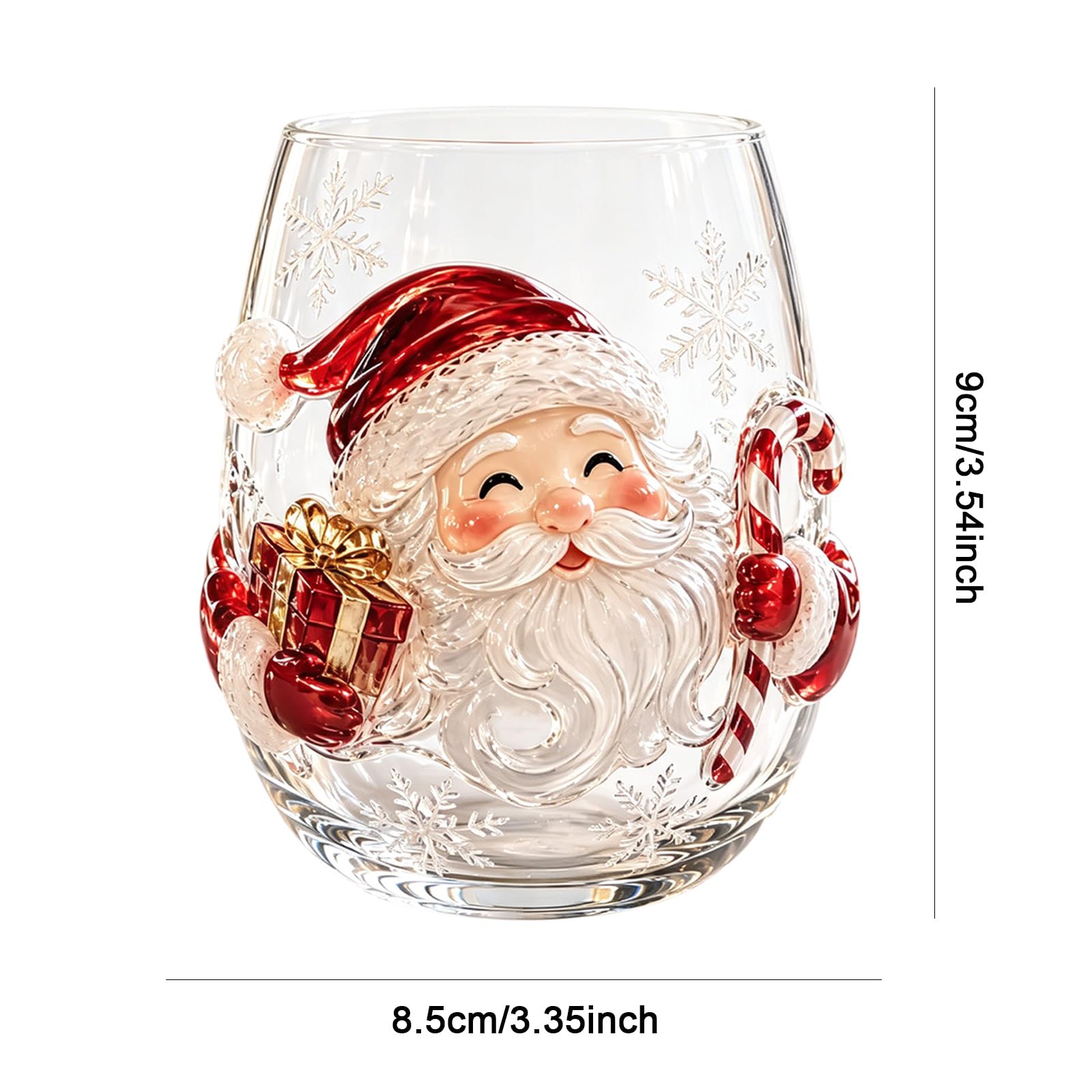 Tasse à vin de Noël en verre borosilicaté avec bonhomme de neige