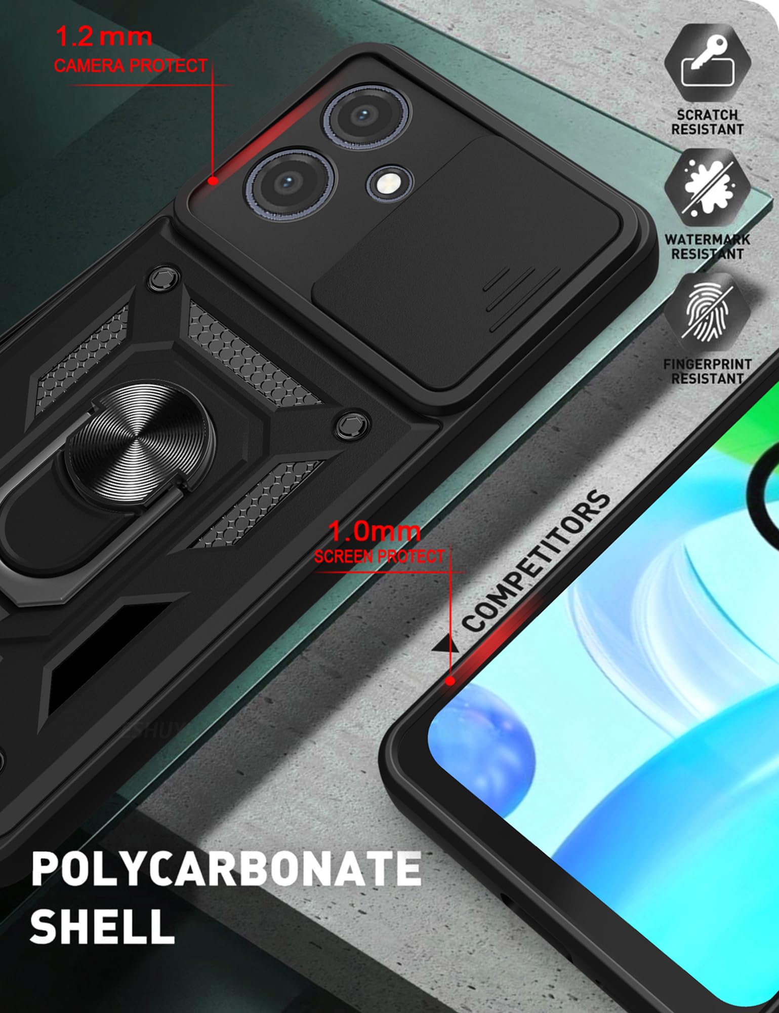 Custodia Blindata Motorola Moto G14 Con Anello Porta E Protezione Fotocamera – Betterfon - Foto 3