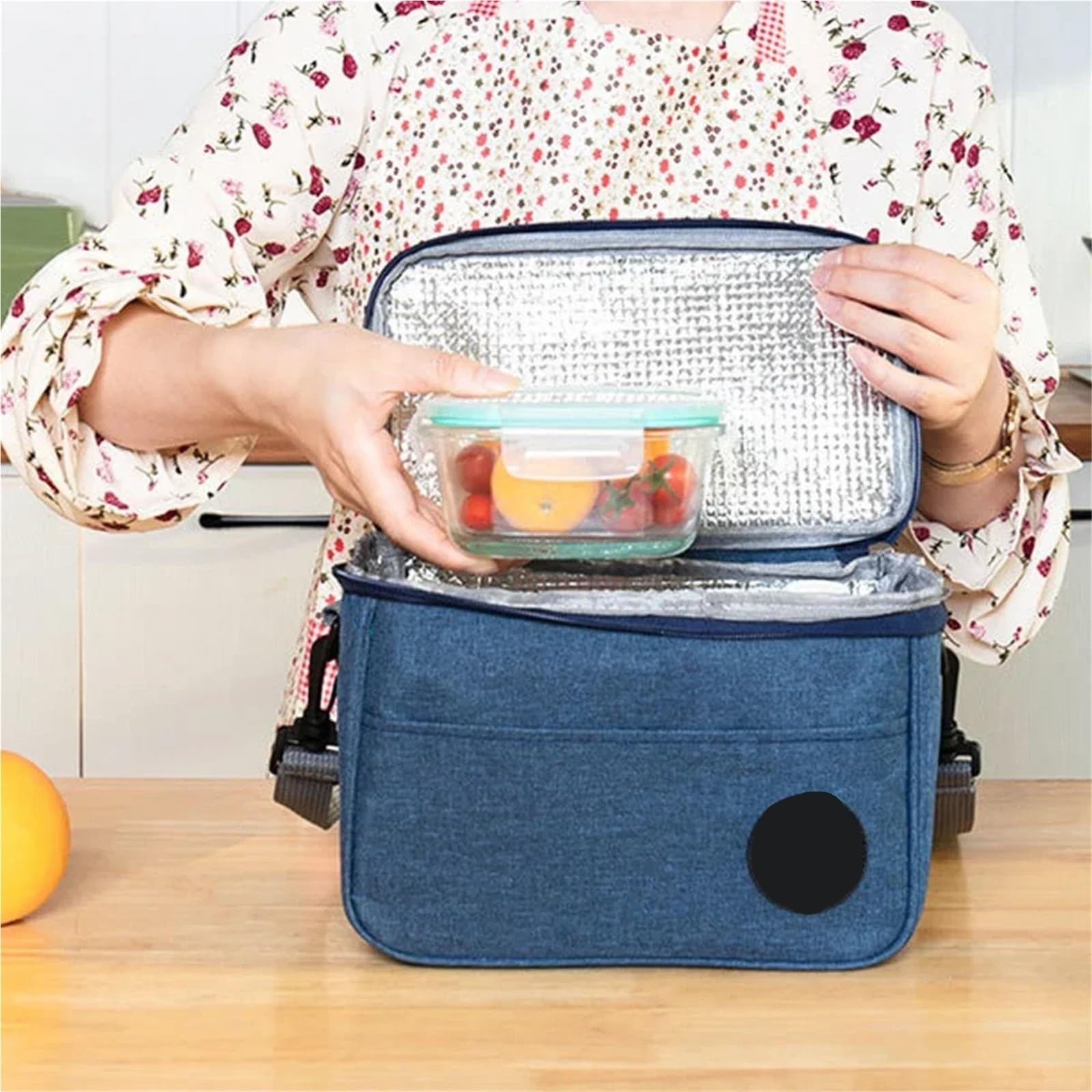 Borsa frigo Borse da pranzo impermeabili spesse e di grande capacità tenute in mano con spallacci isolati per Esterni