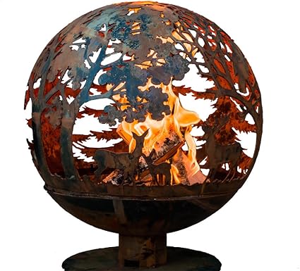 Esschert Design FF1012 Wildlife Fire Sphere, Rust Metal Finish - X Large