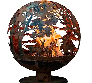 Esschert Design FF1012 Wildlife Fire Sphere, Rust Metal Finish - X Large