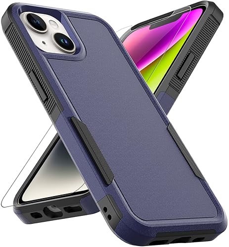 Funda para iPhone 14iPhone 13 funda protectora de doble capa resistente para teléfono celular, a prueba de golpes, resistente con protector de