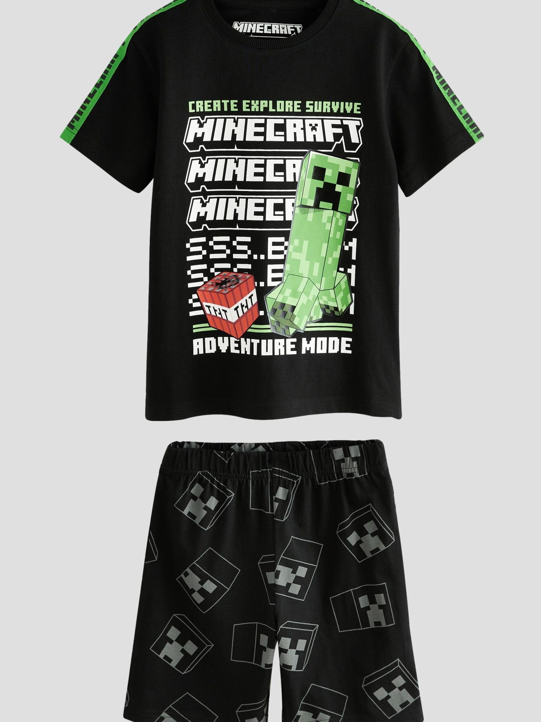 NEXT Garçon Pyjama Short Minecraft sous Licence, Lot de 2