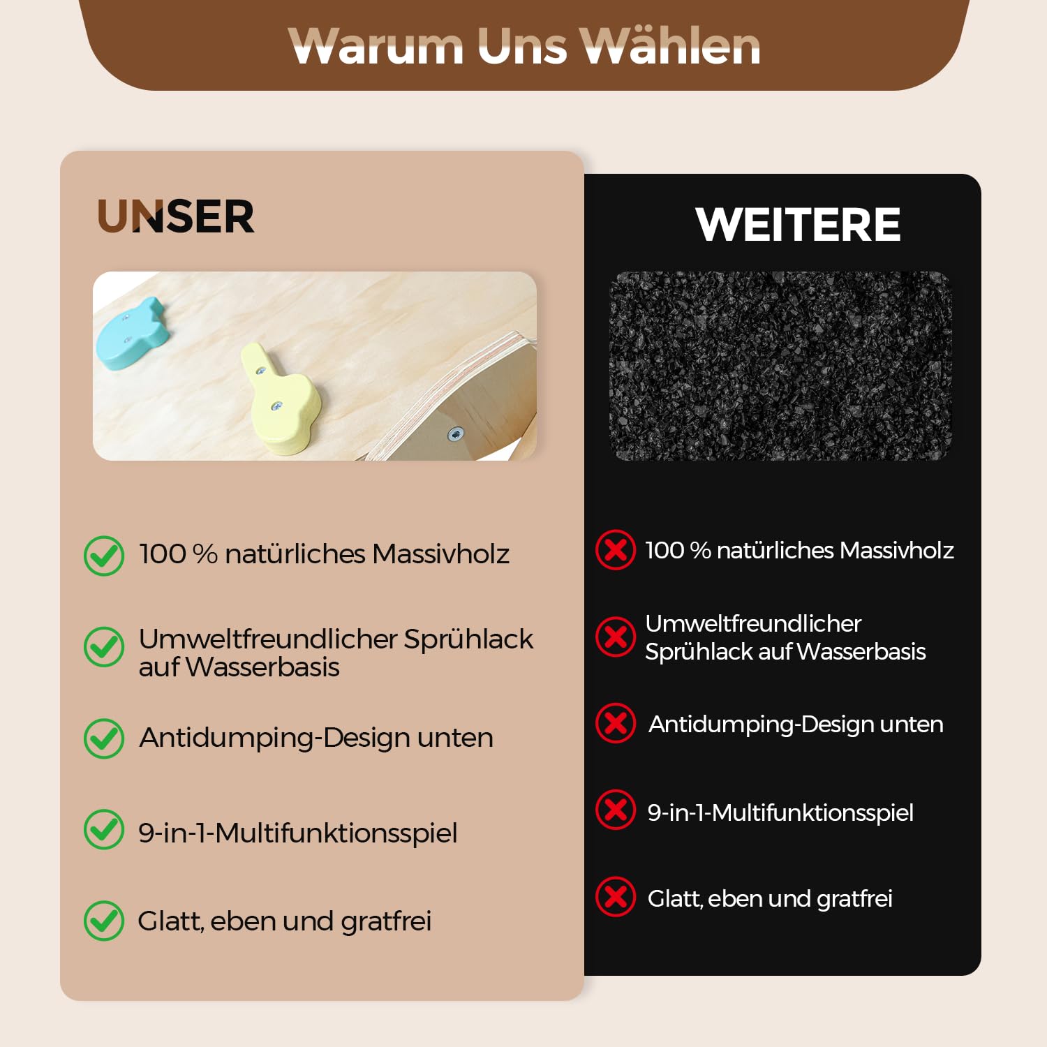 Maxi Indoor Spielplatz Klappbar | Klettergerüst aus Holz, kletterdreieck mit Rutsche, Schaukel, Kletternetz, Kletterwand, Kinderzimmer, 1-8, Gesunde Lackierung