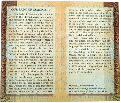 Miniatura 2 de William J. Hirten Tarjeta Santa Católica Deluxe con Oraciones Tradicionales (Nuestra Señora de Guadalupe)
