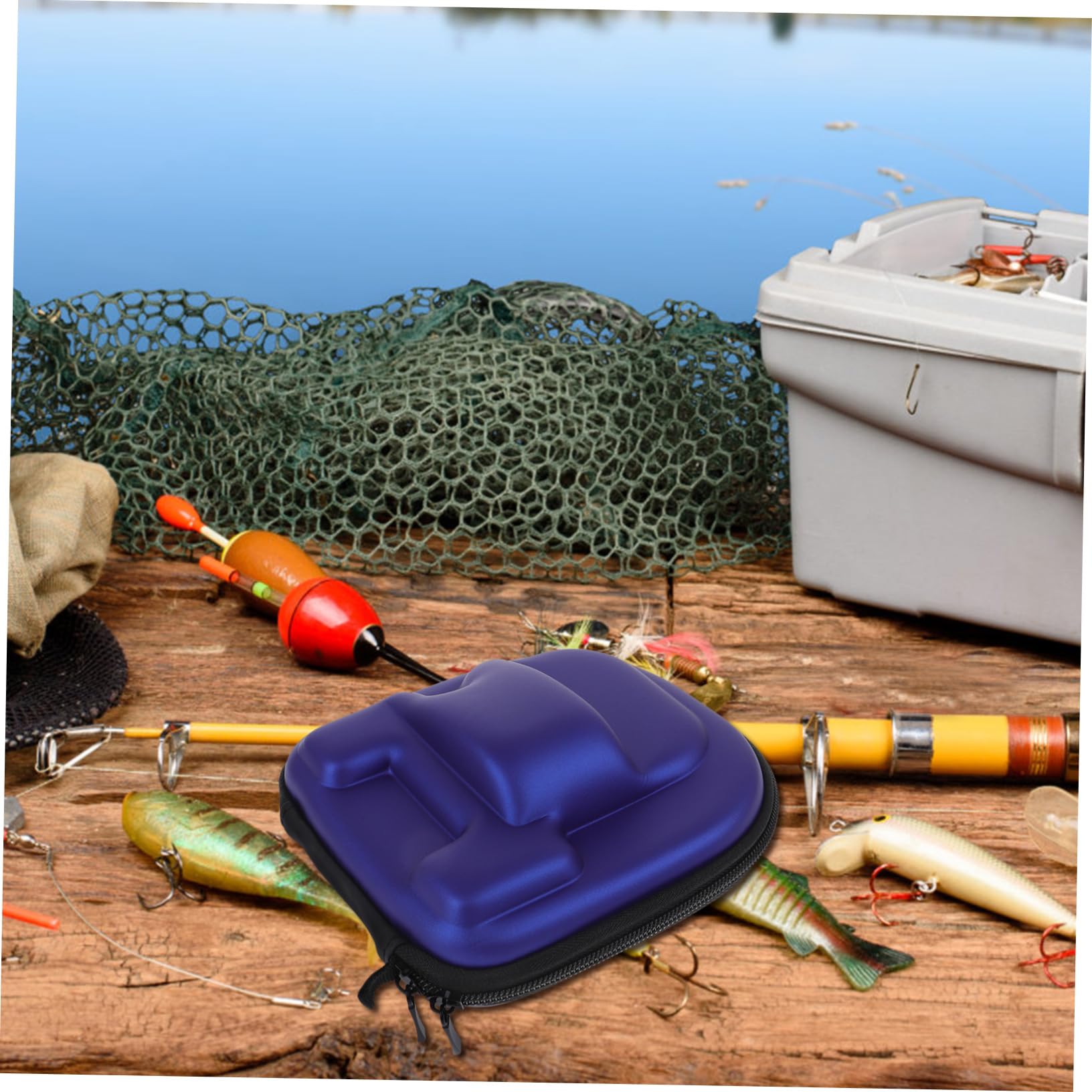 Mipcase 5pièces De pour Moulinet De Étui Anti-Rayures Portable Eva pour Moulinet à Baitcaster Poche Pratique Et Bleu Gaucher