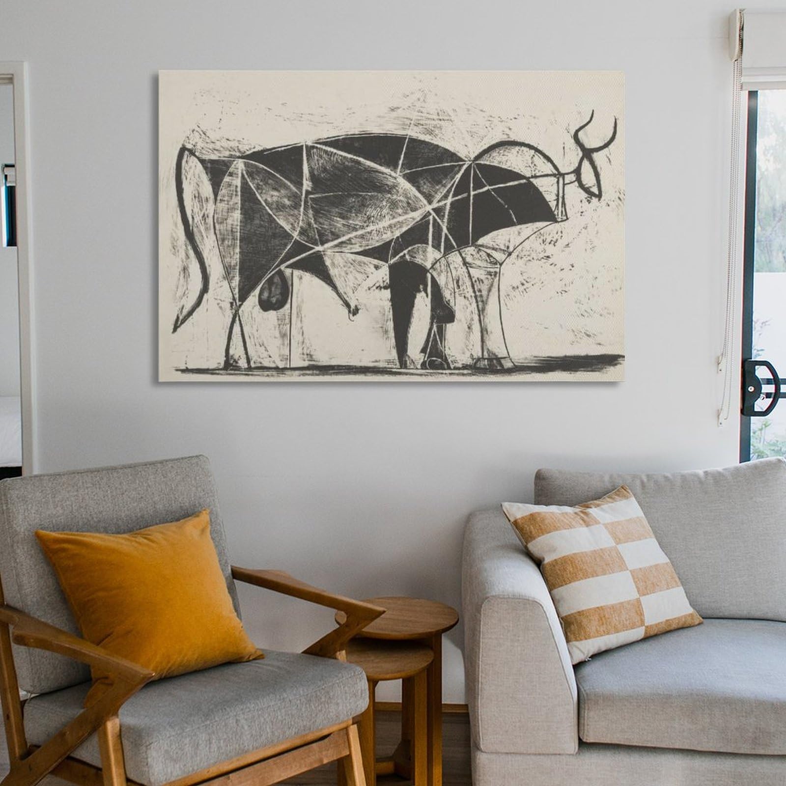 Amazon.co.jp: パブロ・ピカソ素晴らしい絵画（牛）アート