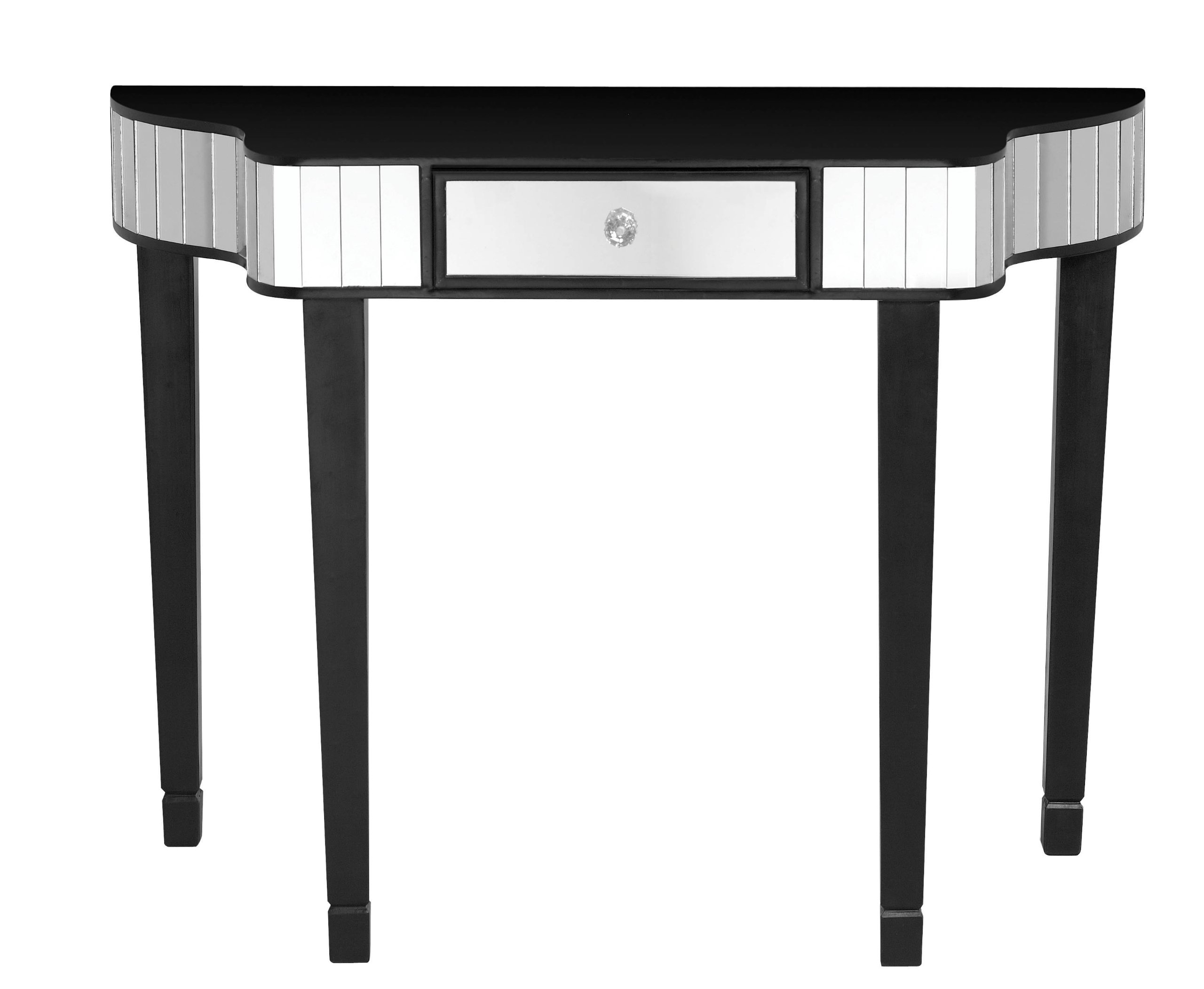Clavier Black and Mirror Console Table - Black