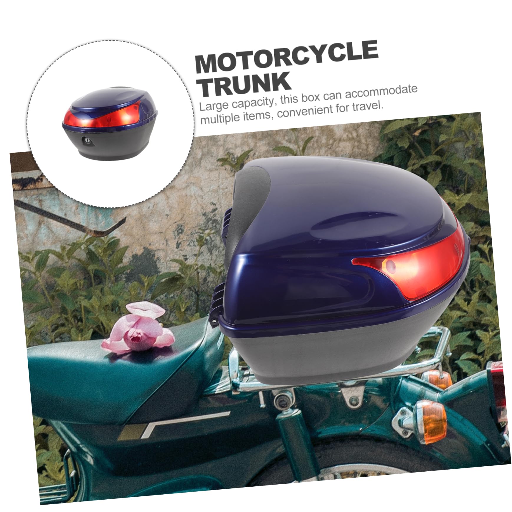 Ciieeo Top Case Bleu Coffre Arrière Scooter Coffre De Rangement Installation Facile Capacité De Stockage