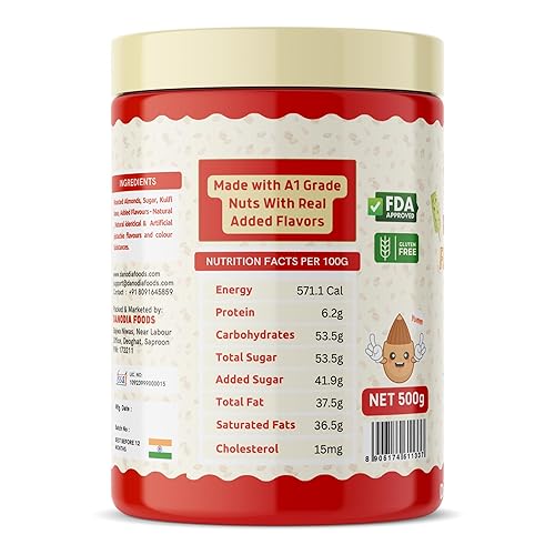 Miniatura 2 de The Yumms Almendras tostadas con sabor a Pista Kulfi de 1.1 libras con base de kulfi  Sabor natural  Delicioso aperitivo de fruta seca para fiesta,